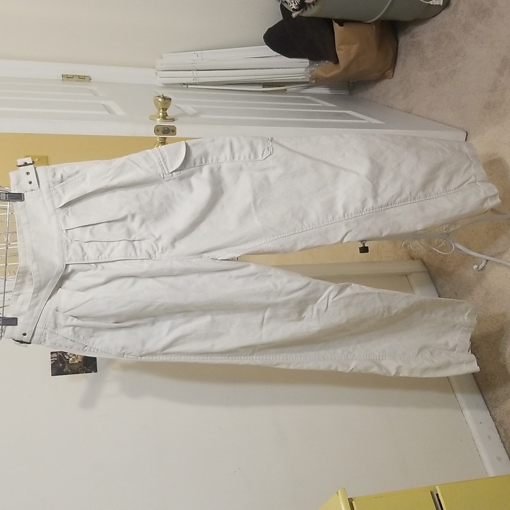Banana Republic Cream High-Waisted Pants